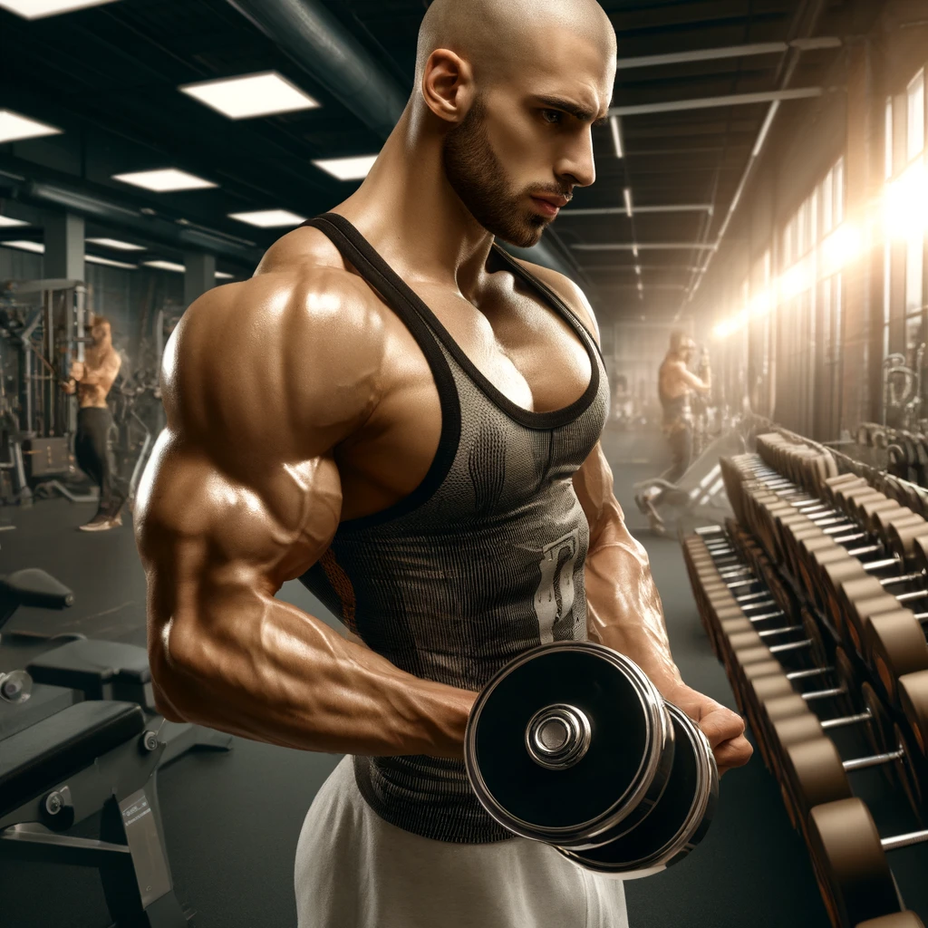 image-of-a-muscular-bodybuilder-of-any-ethnicity-engaged-in-strength-training-in-a-well-equipped-gym.-